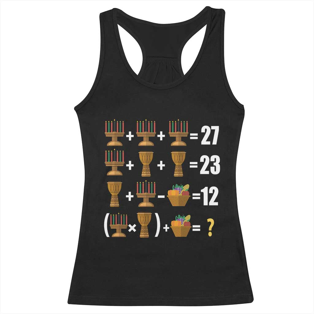 Funny 67 Kwanzaa Math Racerback Tank Top Six Seven Meme Kinara Candles African American Christmas - Wonder Print Shop
