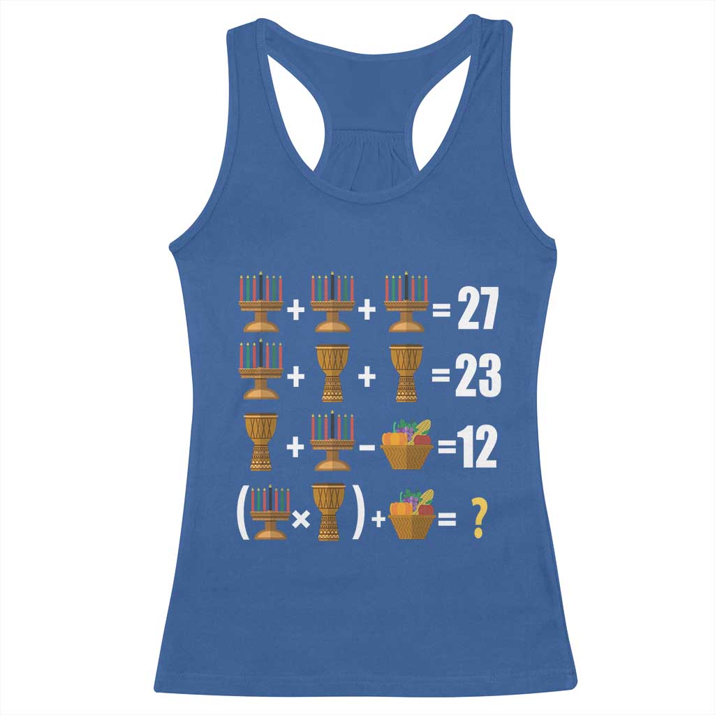Funny 67 Kwanzaa Math Racerback Tank Top Six Seven Meme Kinara Candles African American Christmas - Wonder Print Shop