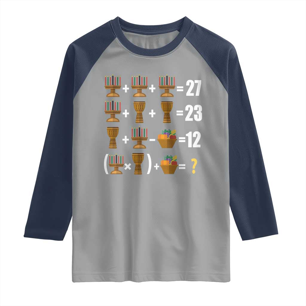 Funny 67 Kwanzaa Math Raglan Shirt Six Seven Meme Kinara Candles African American Christmas - Wonder Print Shop