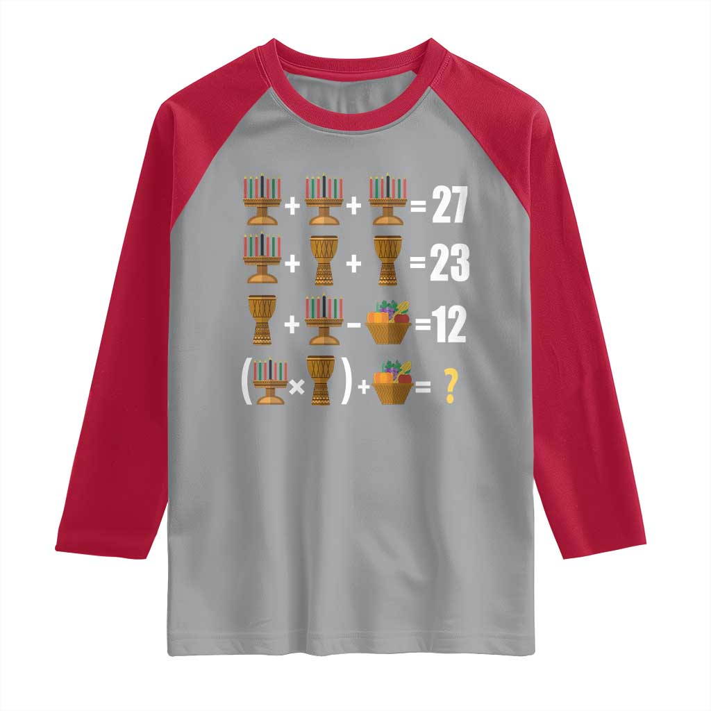 Funny 67 Kwanzaa Math Raglan Shirt Six Seven Meme Kinara Candles African American Christmas - Wonder Print Shop