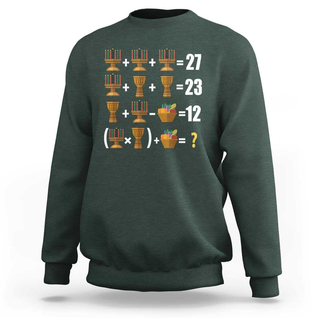 Funny 67 Kwanzaa Math Sweatshirt Six Seven Meme Kinara Candles African American Christmas - Wonder Print Shop