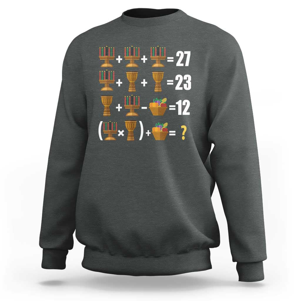 Funny 67 Kwanzaa Math Sweatshirt Six Seven Meme Kinara Candles African American Christmas - Wonder Print Shop