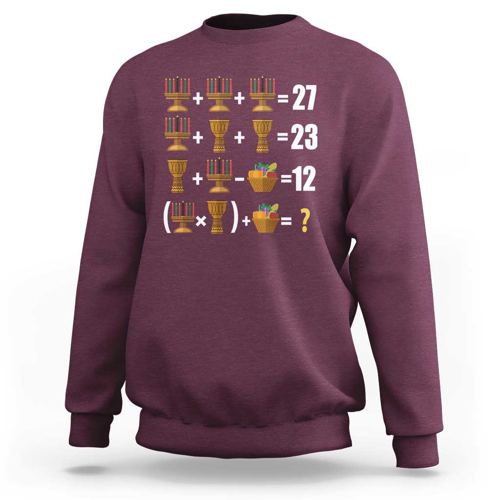 Funny 67 Kwanzaa Math Sweatshirt Six Seven Meme Kinara Candles African American Christmas - Wonder Print Shop