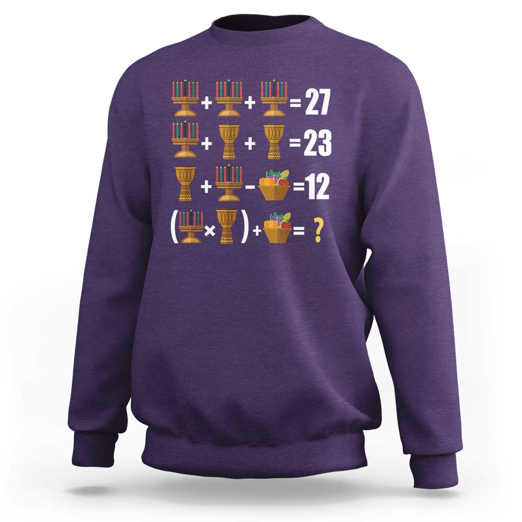 Funny 67 Kwanzaa Math Sweatshirt Six Seven Meme Kinara Candles African American Christmas - Wonder Print Shop