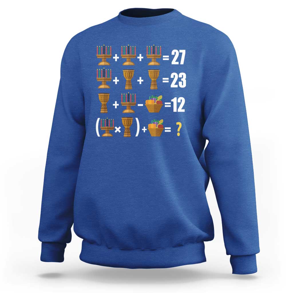 Funny 67 Kwanzaa Math Sweatshirt Six Seven Meme Kinara Candles African American Christmas - Wonder Print Shop