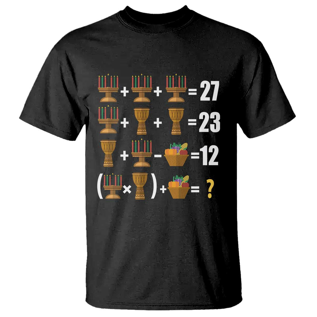Funny 67 Kwanzaa Math T Shirt Six Seven Meme Kinara Candles African American Christmas - Wonder Print Shop
