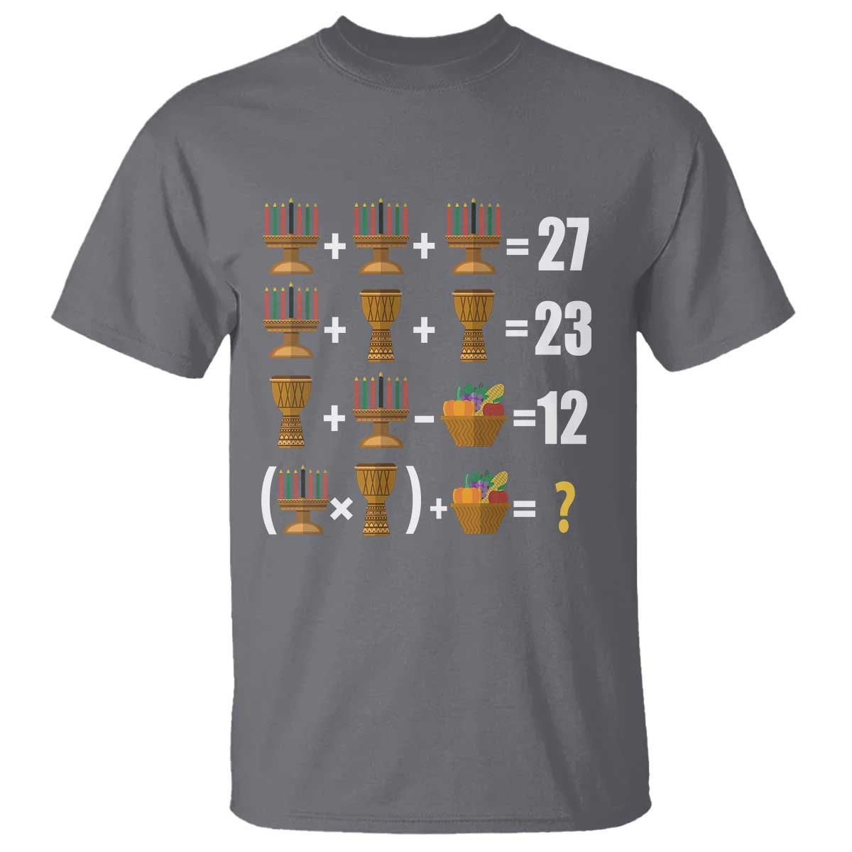 Funny 67 Kwanzaa Math T Shirt Six Seven Meme Kinara Candles African American Christmas - Wonder Print Shop