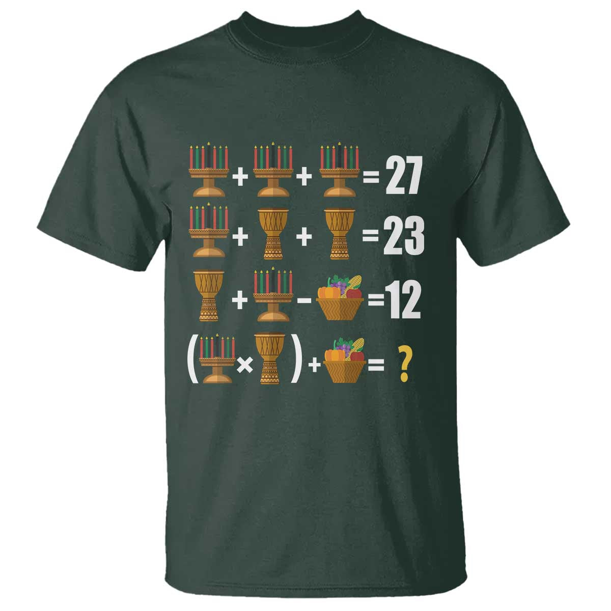 Funny 67 Kwanzaa Math T Shirt Six Seven Meme Kinara Candles African American Christmas - Wonder Print Shop