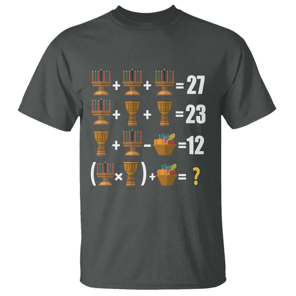 Funny 67 Kwanzaa Math T Shirt Six Seven Meme Kinara Candles African American Christmas - Wonder Print Shop