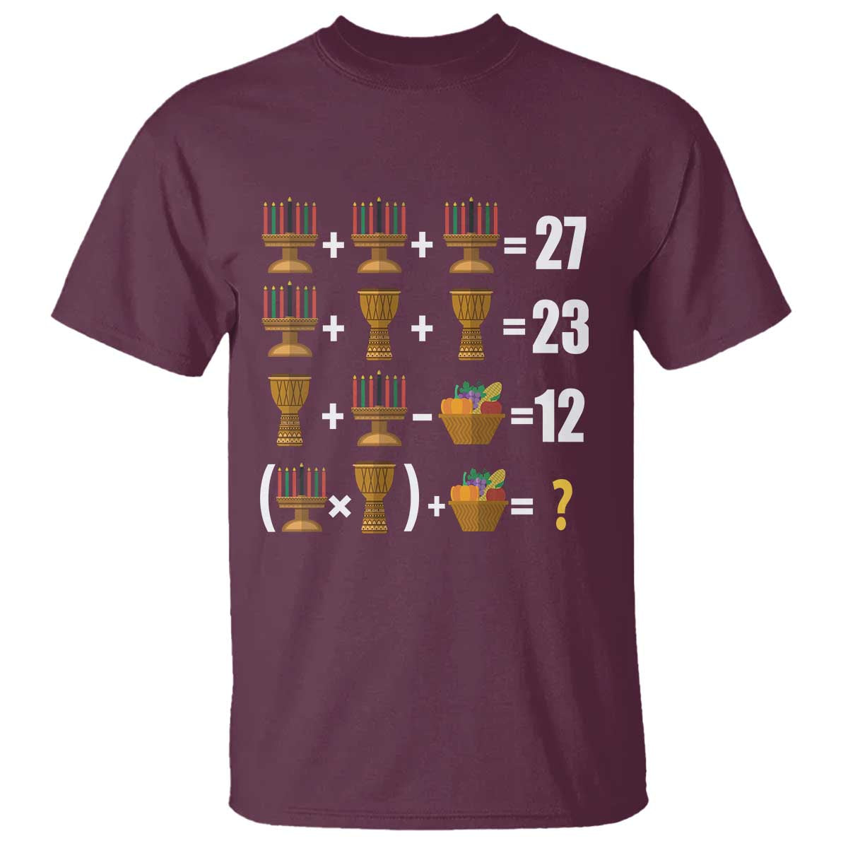 Funny 67 Kwanzaa Math T Shirt Six Seven Meme Kinara Candles African American Christmas - Wonder Print Shop
