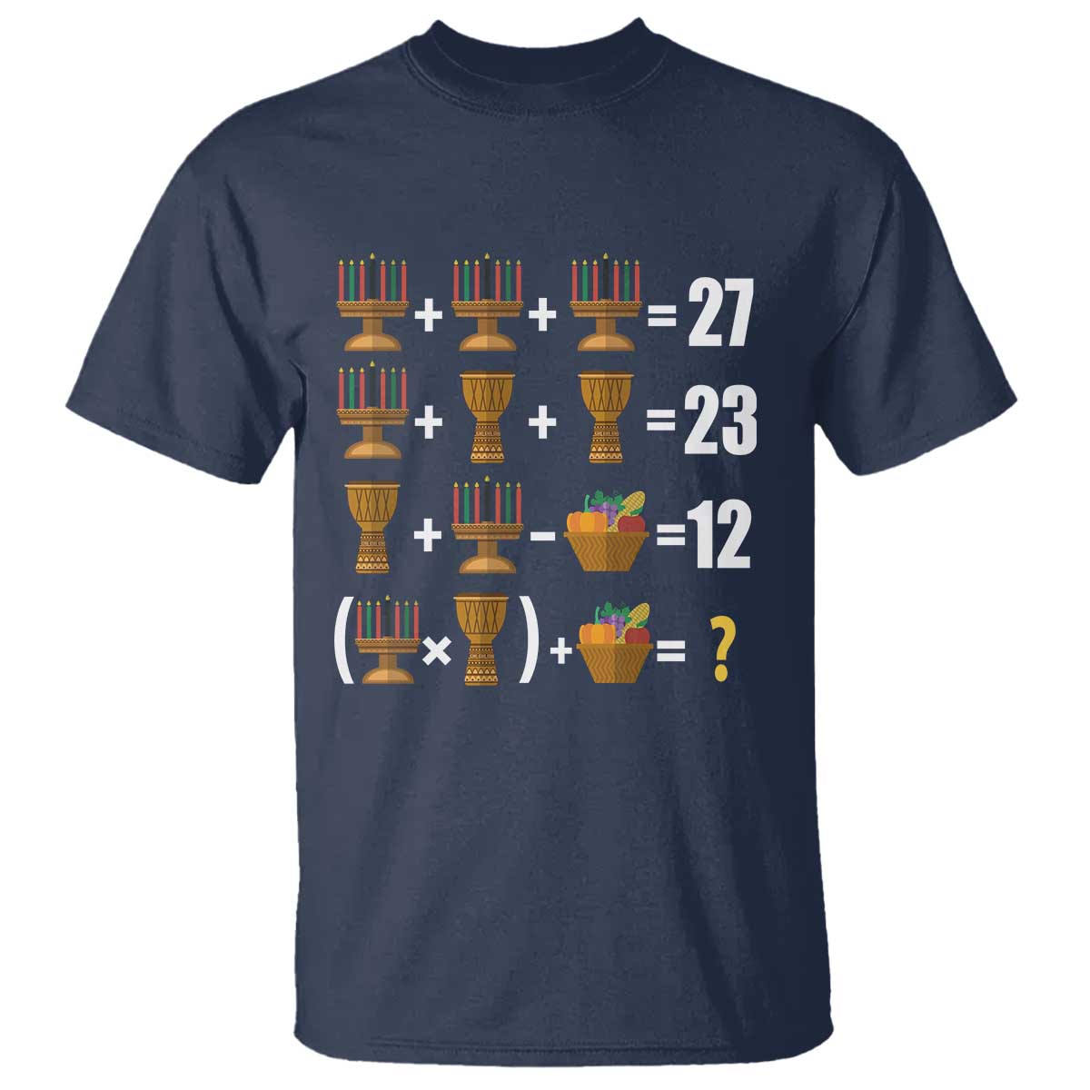 Funny 67 Kwanzaa Math T Shirt Six Seven Meme Kinara Candles African American Christmas - Wonder Print Shop