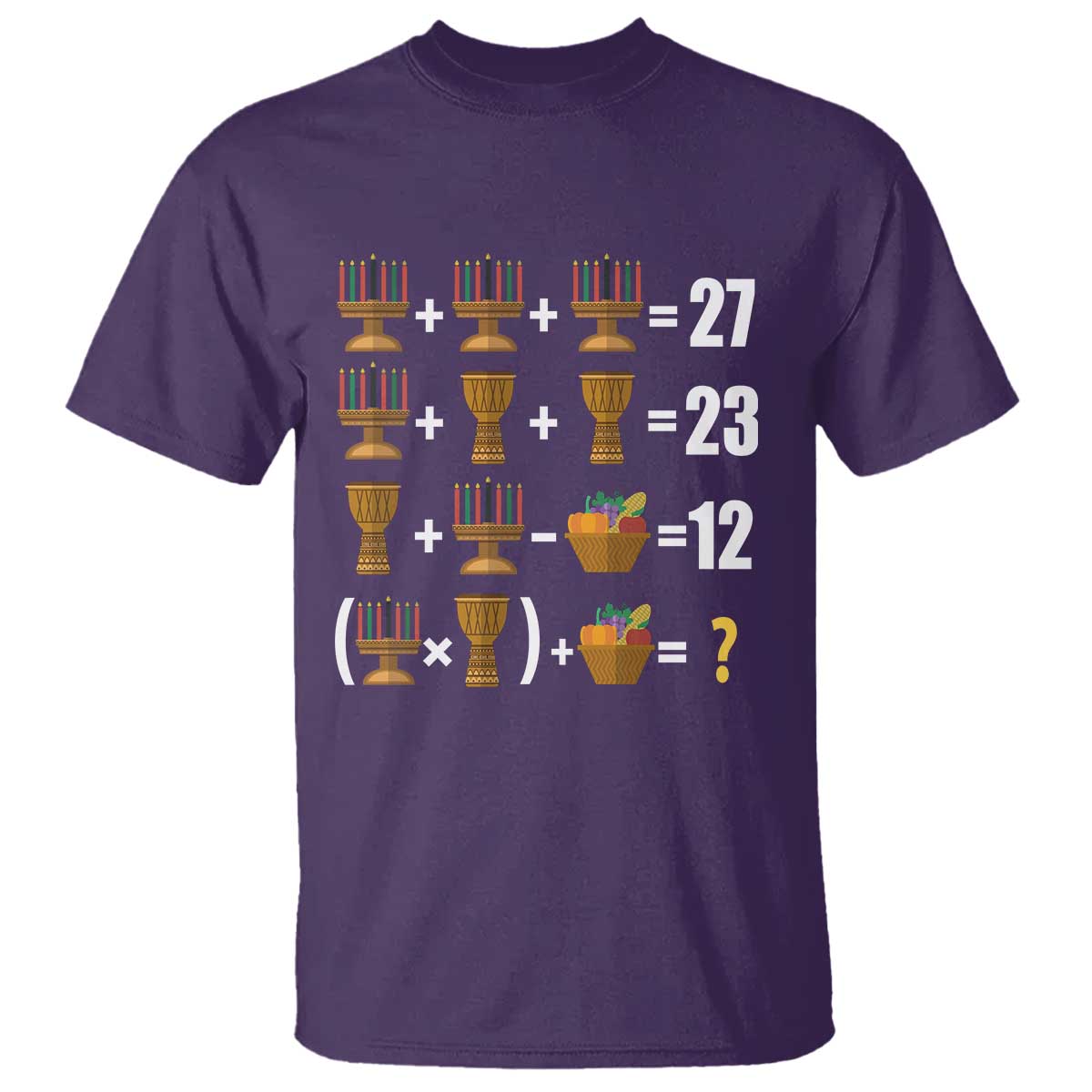 Funny 67 Kwanzaa Math T Shirt Six Seven Meme Kinara Candles African American Christmas - Wonder Print Shop