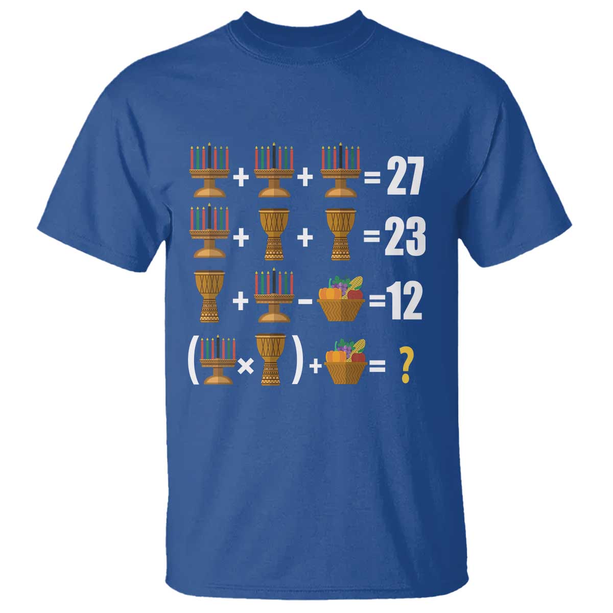 Funny 67 Kwanzaa Math T Shirt Six Seven Meme Kinara Candles African American Christmas - Wonder Print Shop