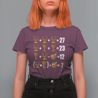 Funny 67 Kwanzaa Math T Shirt For Women Six Seven Meme Kinara Candles African American Christmas - Wonder Print Shop