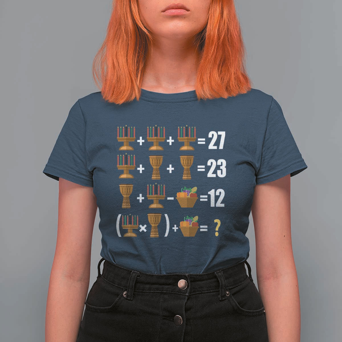 Funny 67 Kwanzaa Math T Shirt For Women Six Seven Meme Kinara Candles African American Christmas - Wonder Print Shop