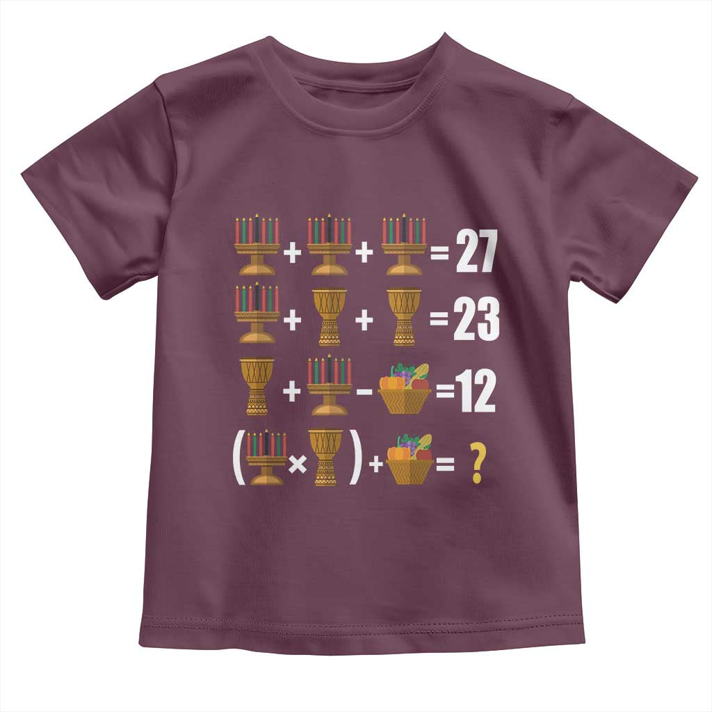 Funny 67 Kwanzaa Math Toddler T Shirt Six Seven Meme Kinara Candles African American Christmas - Wonder Print Shop