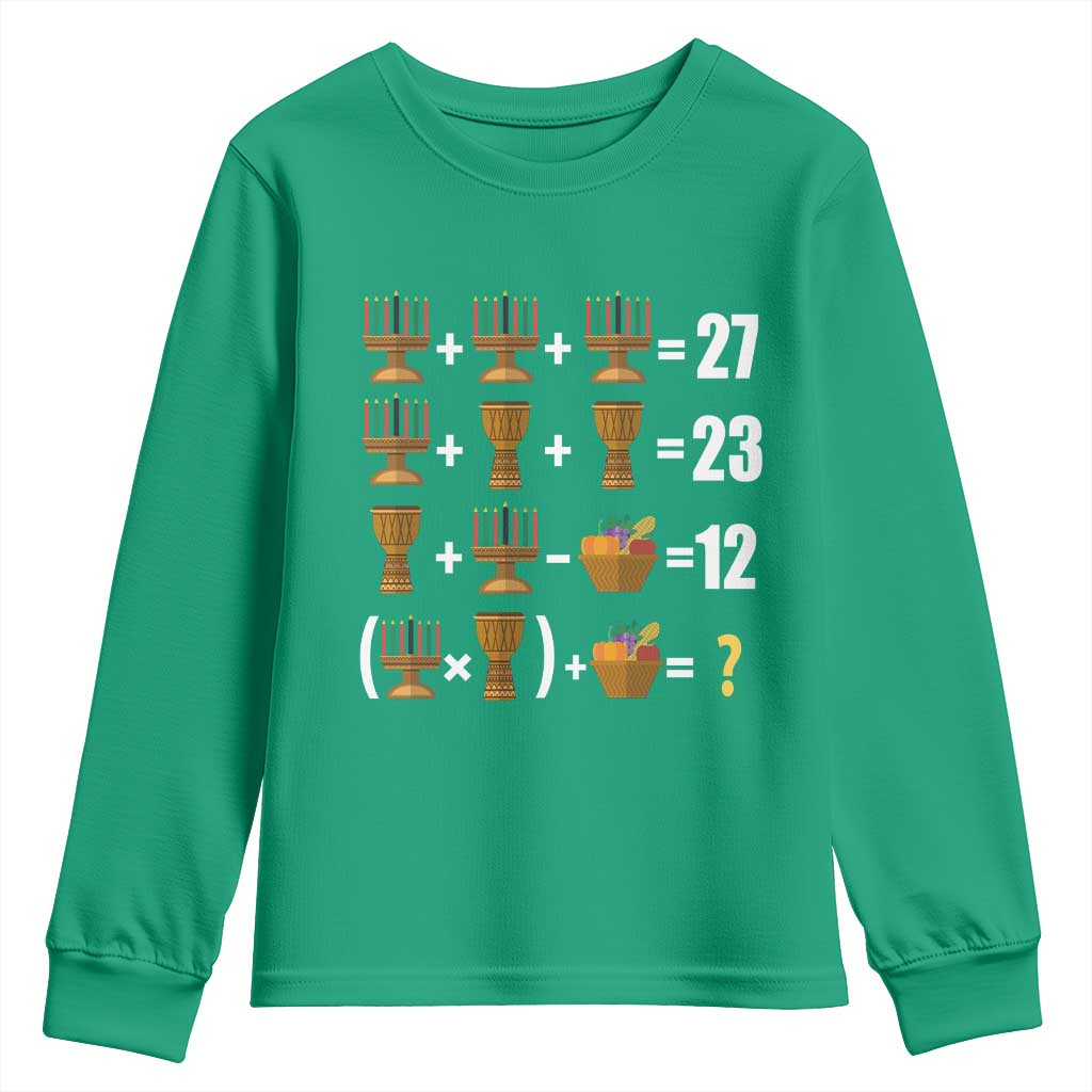 Funny 67 Kwanzaa Math Youth Sweatshirt Six Seven Meme Kinara Candles African American Christmas - Wonder Print Shop