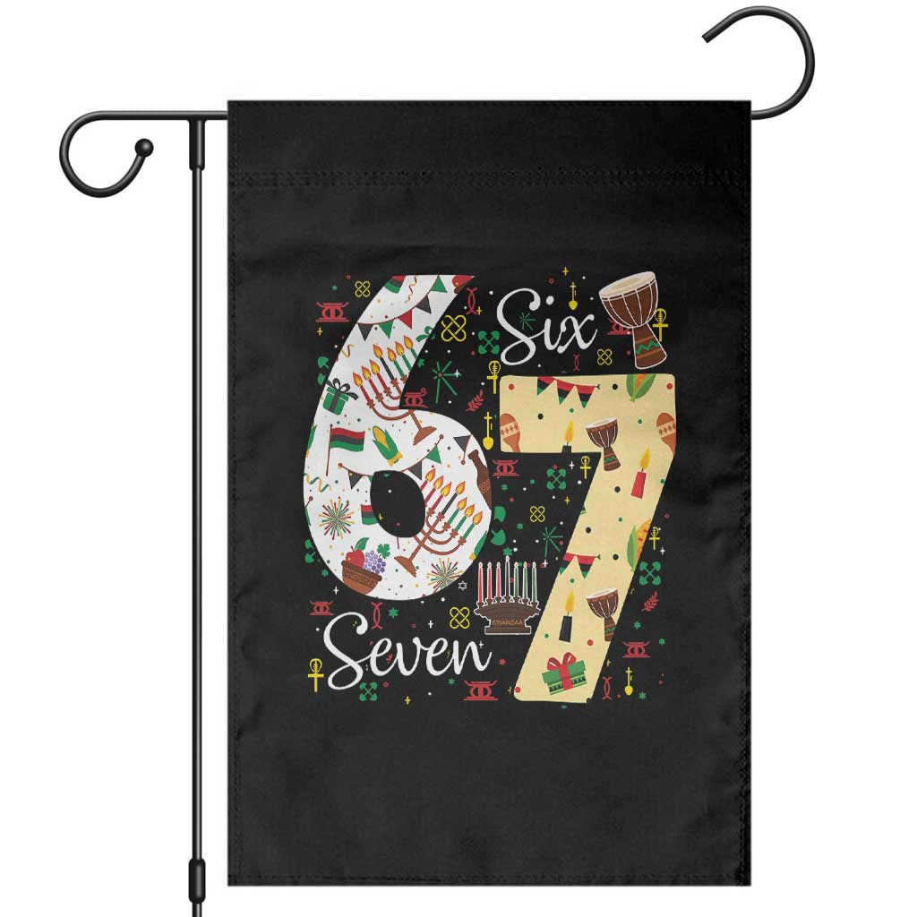 Funny 67 Kwanzaa Garden Flag Six Seven Meme Kinara Candles African American Christmas - Wonder Print Shop