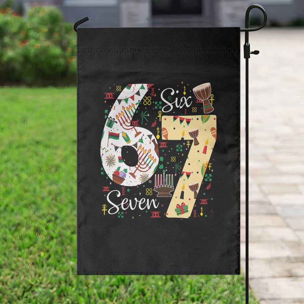 Funny 67 Kwanzaa Garden Flag Six Seven Meme Kinara Candles African American Christmas - Wonder Print Shop