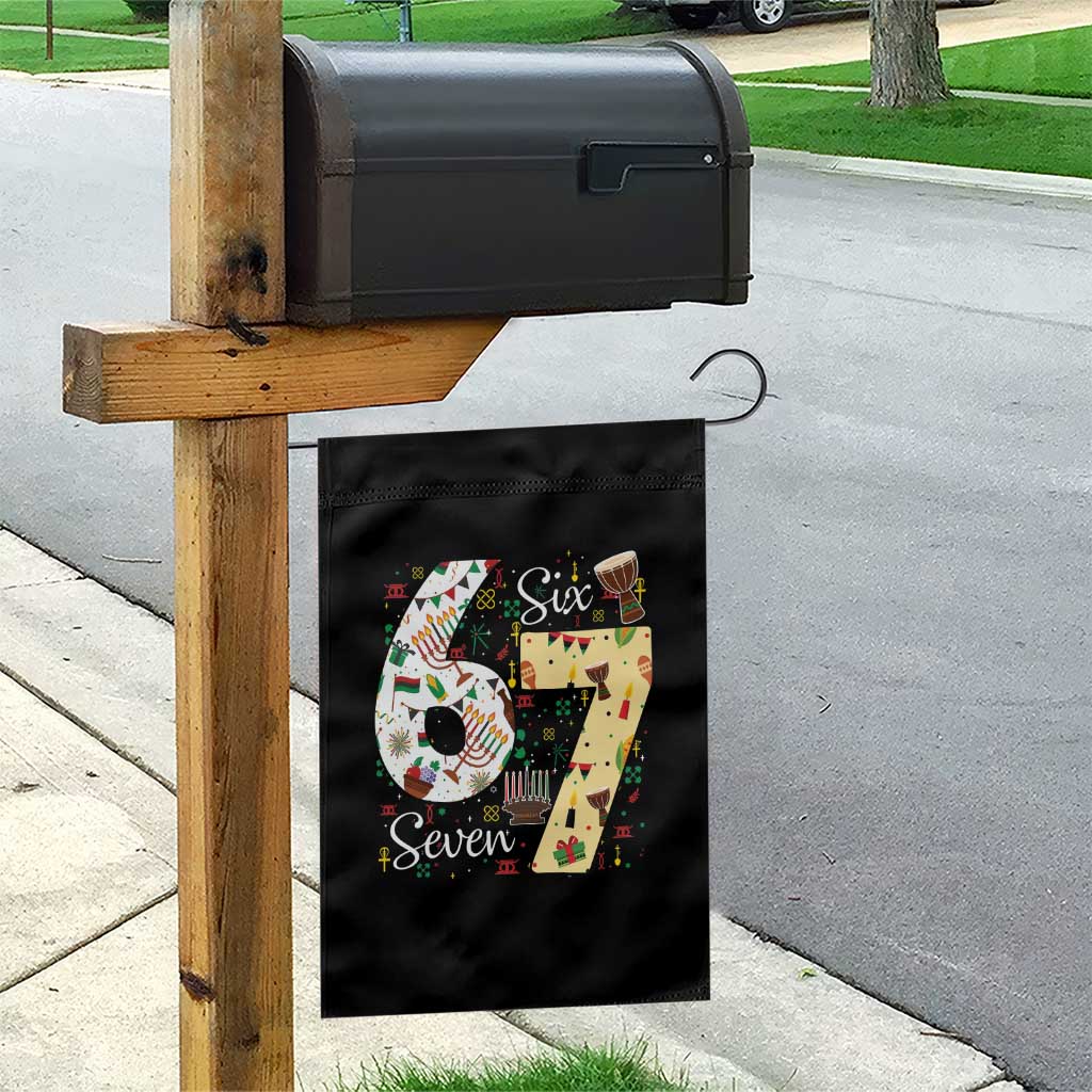 Funny 67 Kwanzaa Garden Flag Six Seven Meme Kinara Candles African American Christmas - Wonder Print Shop