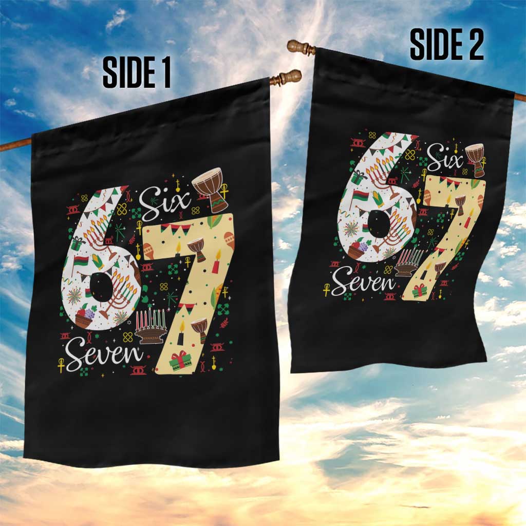 Funny 67 Kwanzaa Garden Flag Six Seven Meme Kinara Candles African American Christmas - Wonder Print Shop