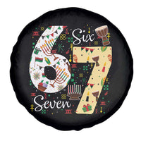 Funny 67 Kwanzaa Spare Tire Cover Six Seven Meme Kinara Candles African American Christmas - Wonder Print Shop