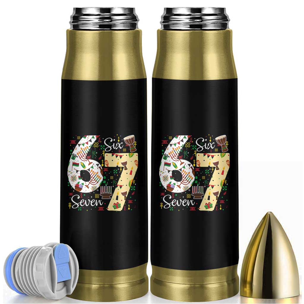 Funny 67 Kwanzaa Bullet Tumbler Six Seven Meme Kinara Candles African American Christmas - Wonder Print Shop