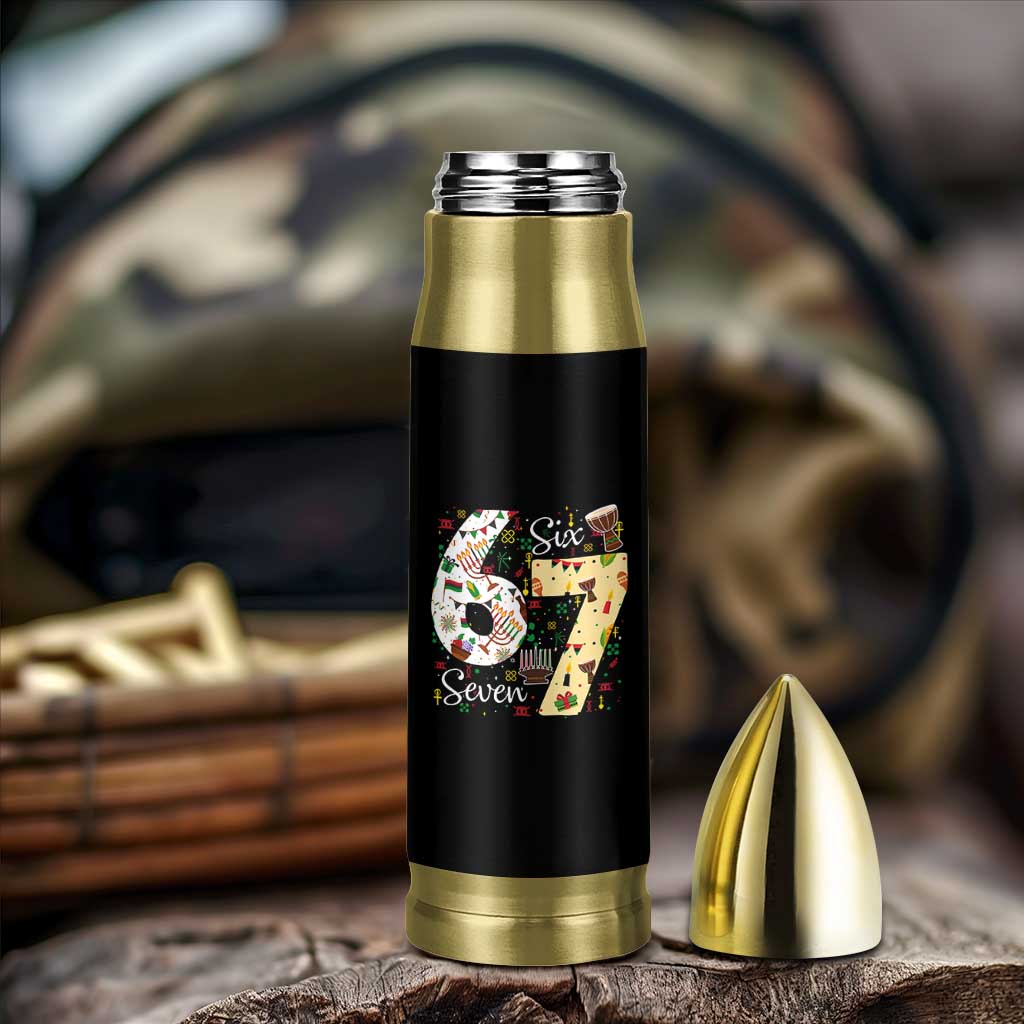 Funny 67 Kwanzaa Bullet Tumbler Six Seven Meme Kinara Candles African American Christmas - Wonder Print Shop
