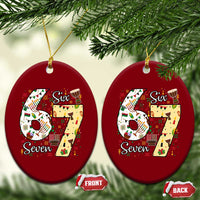 Funny 67 Kwanzaa Ceramic Ornament Six Seven Meme Kinara Candles African American Christmas - Wonder Print Shop