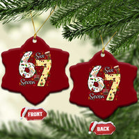 Funny 67 Kwanzaa Ceramic Ornament Six Seven Meme Kinara Candles African American Christmas - Wonder Print Shop