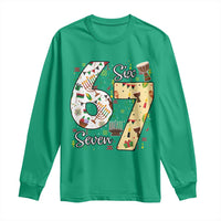 Funny 67 Kwanzaa Long Sleeve Shirt Six Seven Meme Kinara Candles African American Christmas - Wonder Print Shop