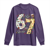 Funny 67 Kwanzaa Long Sleeve Shirt Six Seven Meme Kinara Candles African American Christmas - Wonder Print Shop