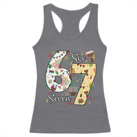 Funny 67 Kwanzaa Racerback Tank Top Six Seven Meme Kinara Candles African American Christmas - Wonder Print Shop