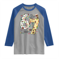Funny 67 Kwanzaa Raglan Shirt Six Seven Meme Kinara Candles African American Christmas - Wonder Print Shop