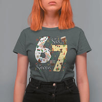 Funny 67 Kwanzaa T Shirt For Women Six Seven Meme Kinara Candles African American Christmas - Wonder Print Shop