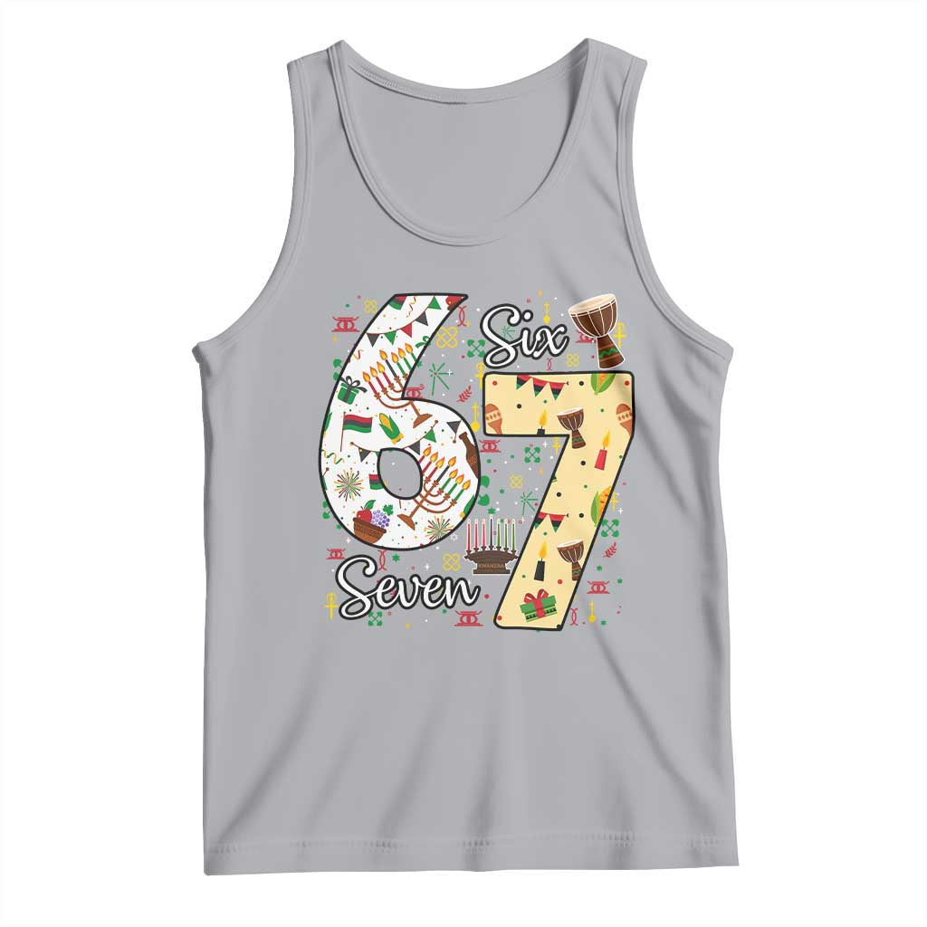 Funny 67 Kwanzaa Tank Top Six Seven Meme Kinara Candles African American Christmas - Wonder Print Shop