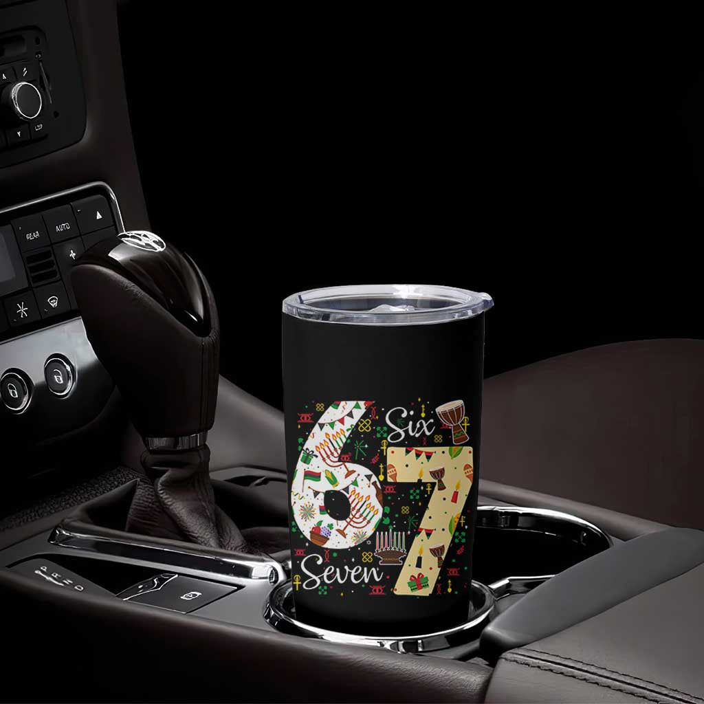 Funny 67 Kwanzaa Tumbler Cup Six Seven Meme Kinara Candles African American Christmas - Wonder Print Shop