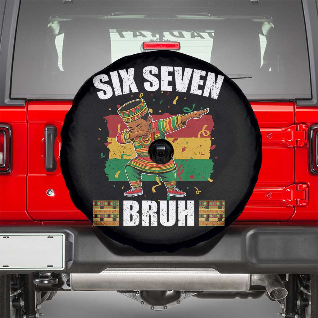 Funny 67 Kwanzaa Spare Tire Cover Six Seven Bruh Dabbing African Heritage - Wonder Print Shop