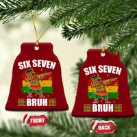 Funny 67 Kwanzaa Ceramic Ornament Six Seven Bruh Dabbing African Heritage - Wonder Print Shop