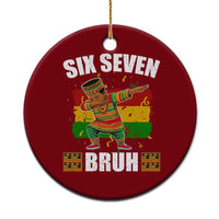 Funny 67 Kwanzaa Ceramic Ornament Six Seven Bruh Dabbing African Heritage - Wonder Print Shop