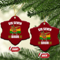 Funny 67 Kwanzaa Ceramic Ornament Six Seven Bruh Dabbing African Heritage - Wonder Print Shop