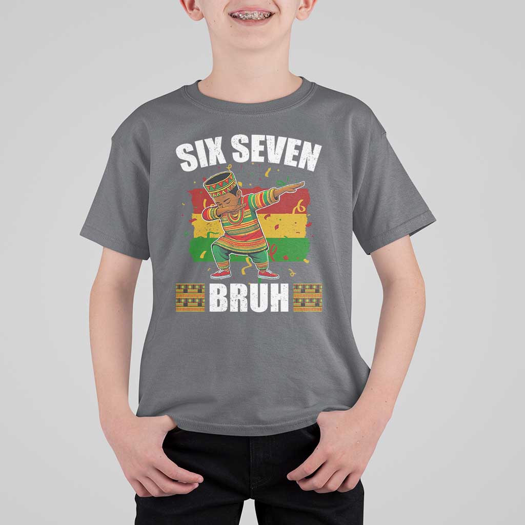 Funny 67 Kwanzaa T Shirt For Kid Six Seven Bruh Dabbing African Heritage - Wonder Print Shop