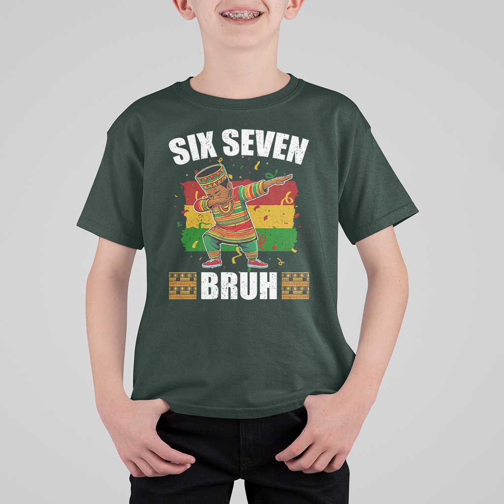 Funny 67 Kwanzaa T Shirt For Kid Six Seven Bruh Dabbing African Heritage - Wonder Print Shop