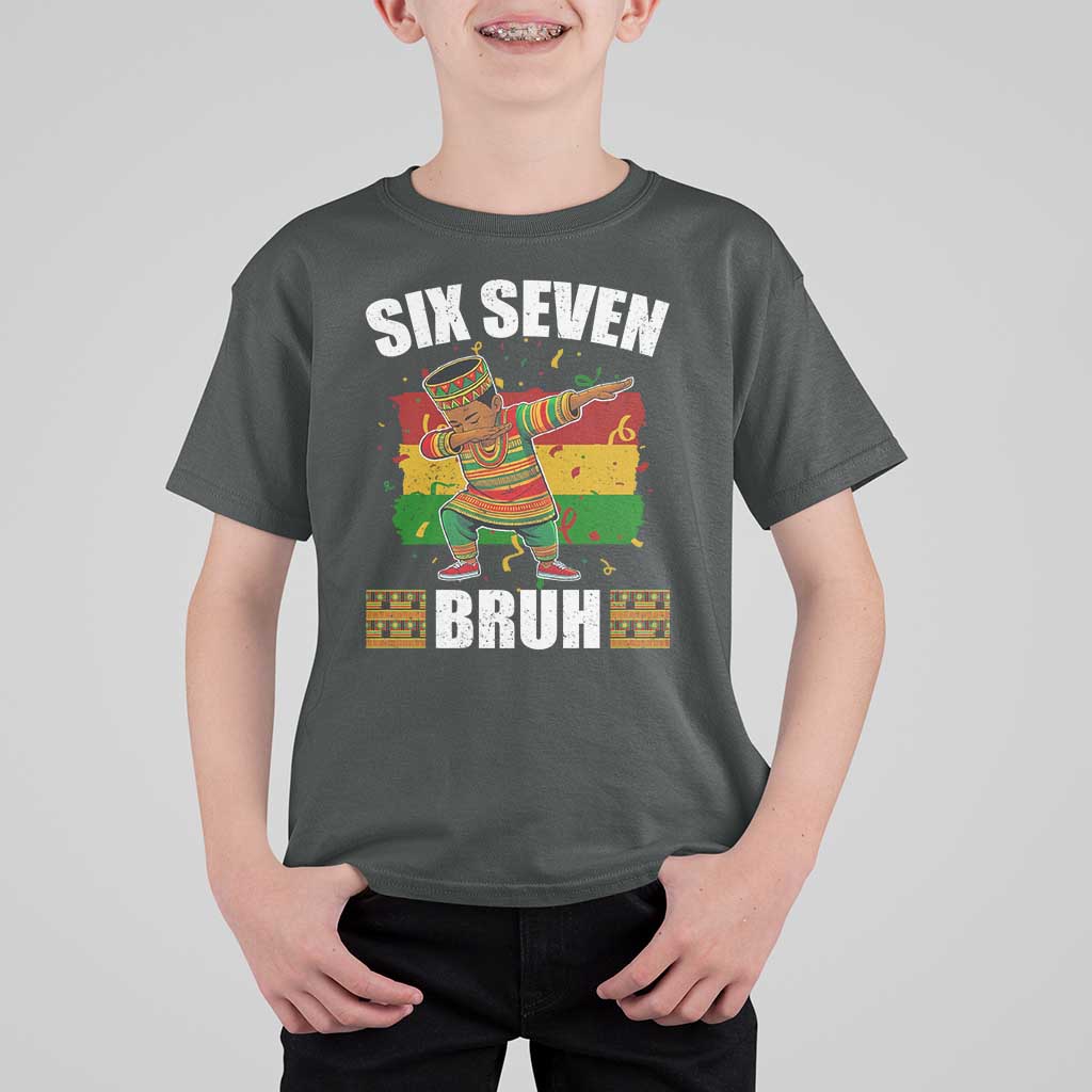 Funny 67 Kwanzaa T Shirt For Kid Six Seven Bruh Dabbing African Heritage - Wonder Print Shop