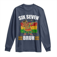 Funny 67 Kwanzaa Long Sleeve Shirt Six Seven Bruh Dabbing African Heritage - Wonder Print Shop