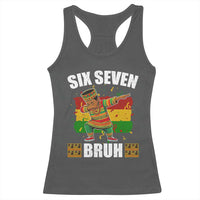 Funny 67 Kwanzaa Racerback Tank Top Six Seven Bruh Dabbing African Heritage - Wonder Print Shop