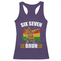Funny 67 Kwanzaa Racerback Tank Top Six Seven Bruh Dabbing African Heritage - Wonder Print Shop