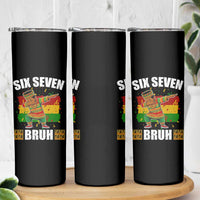 Funny 67 Kwanzaa Skinny Tumbler Six Seven Bruh Dabbing African Heritage - Wonder Print Shop