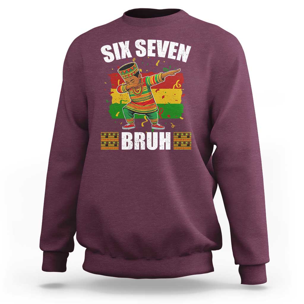 Funny 67 Kwanzaa Sweatshirt Six Seven Bruh Dabbing African Heritage - Wonder Print Shop