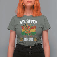 Funny 67 Kwanzaa T Shirt For Women Six Seven Bruh Dabbing African Heritage - Wonder Print Shop